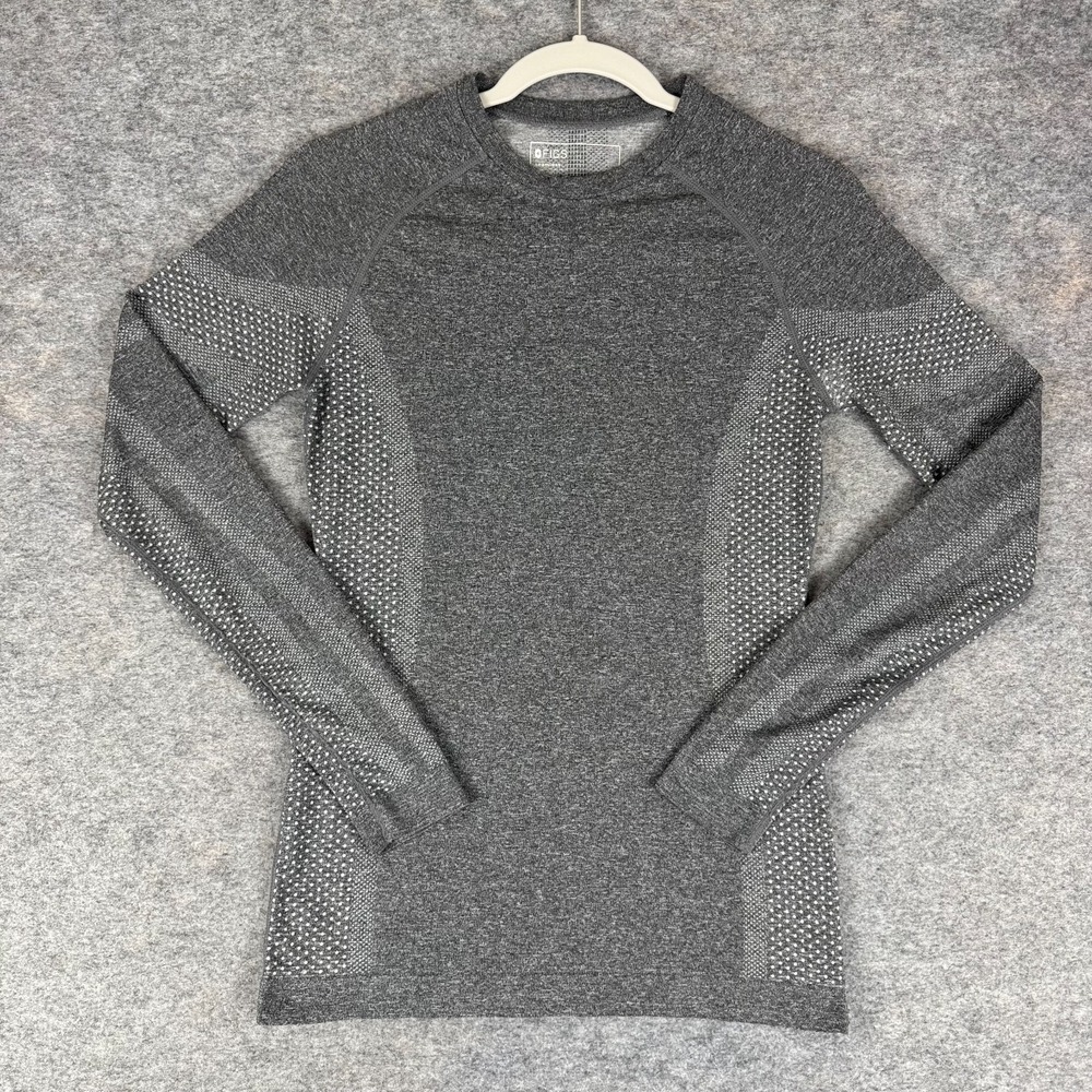 FIGS Salta Seamless Long Sleeve Underscrub Shirt Graphite Gray Womens XS